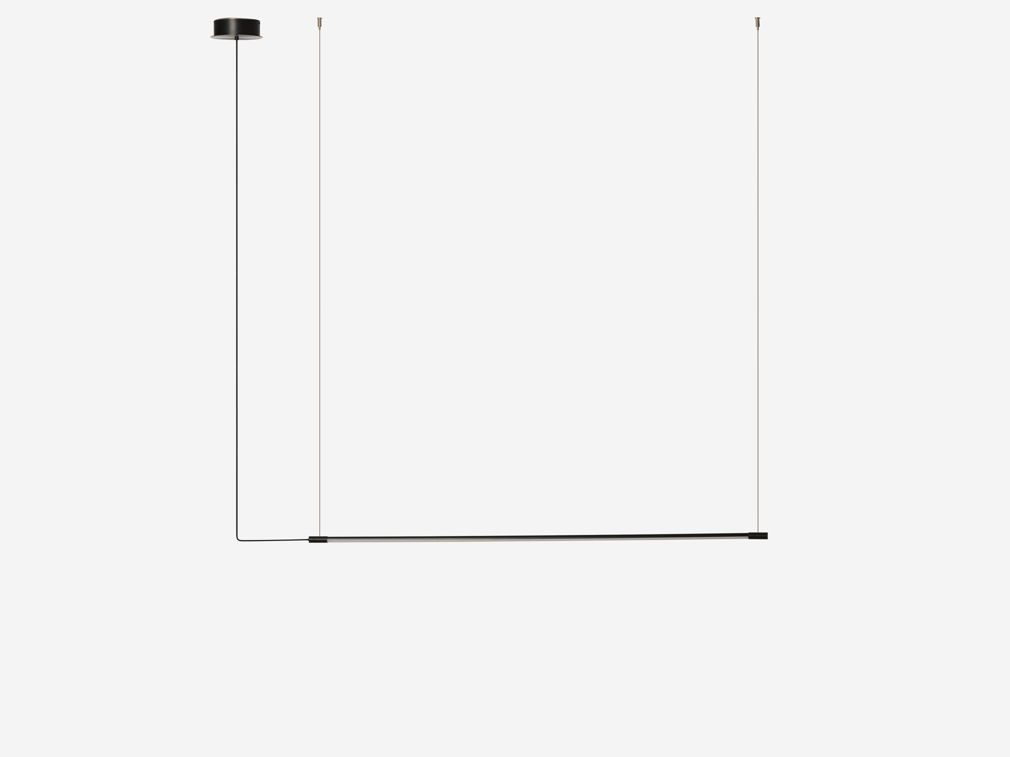 Medium slim black pendant lamp side view